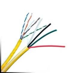 China 24 AWG 4 Pairs UTP CAT5E Siamese Cable with 2 Cores CCA Power for IP Camera supplier