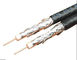 Dual RG6 Quad CATV Coaxial Cable 18 AWG CCS 60% AL Braid CM Rated PVC Jacket supplier