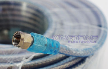 كابل متقطع RG6 CATV كابل محوري مع 2 مرفق F الذهبي للتلفزيون الفضائي المزود