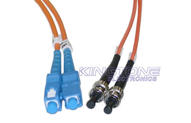 سلك الألياف الضوئية متعدد الأوضاع (Duplex Cord) ST إلى SC 62.5 / 125 مع PVC المزود