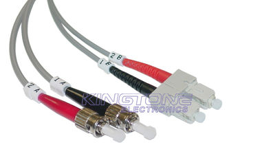 سلك الألياف الضوئية متعدد الأوضاع (Duplex Cord) ST إلى SC 62.5 / 125 مع PVC المزود